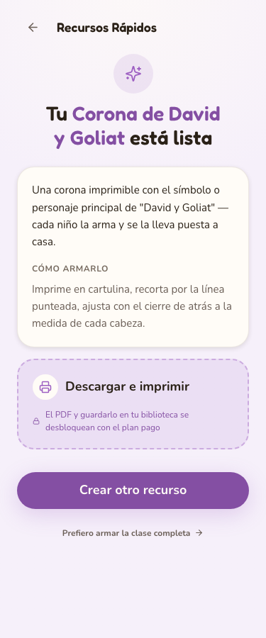 Recurso imprimible generado, listo para usar